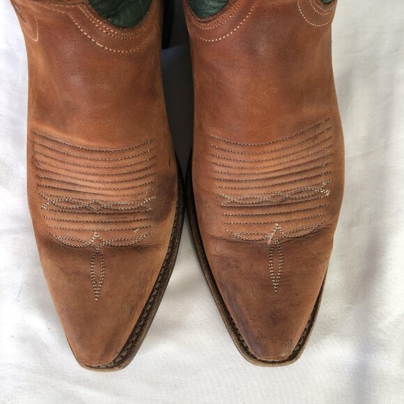 Lucchese 1883 Boots Womens Size 6.5 Brown Green Leather Western Cowboy Cowgirl - Picture 16 of 16